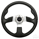 RHOX Steering Wheel, Formula GT Black Grip/Brushed Aluminum Spokes 13